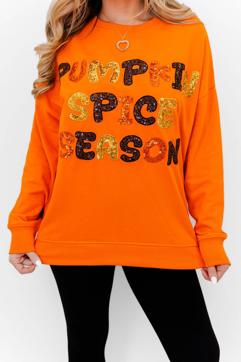 Pumpkin Spice & Sparkle Sweatshirt- Orange