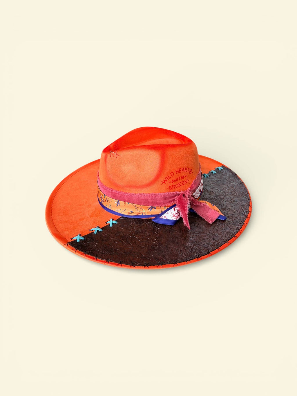 Wild Hearts Rancher Hat Tooled Leather Brim
