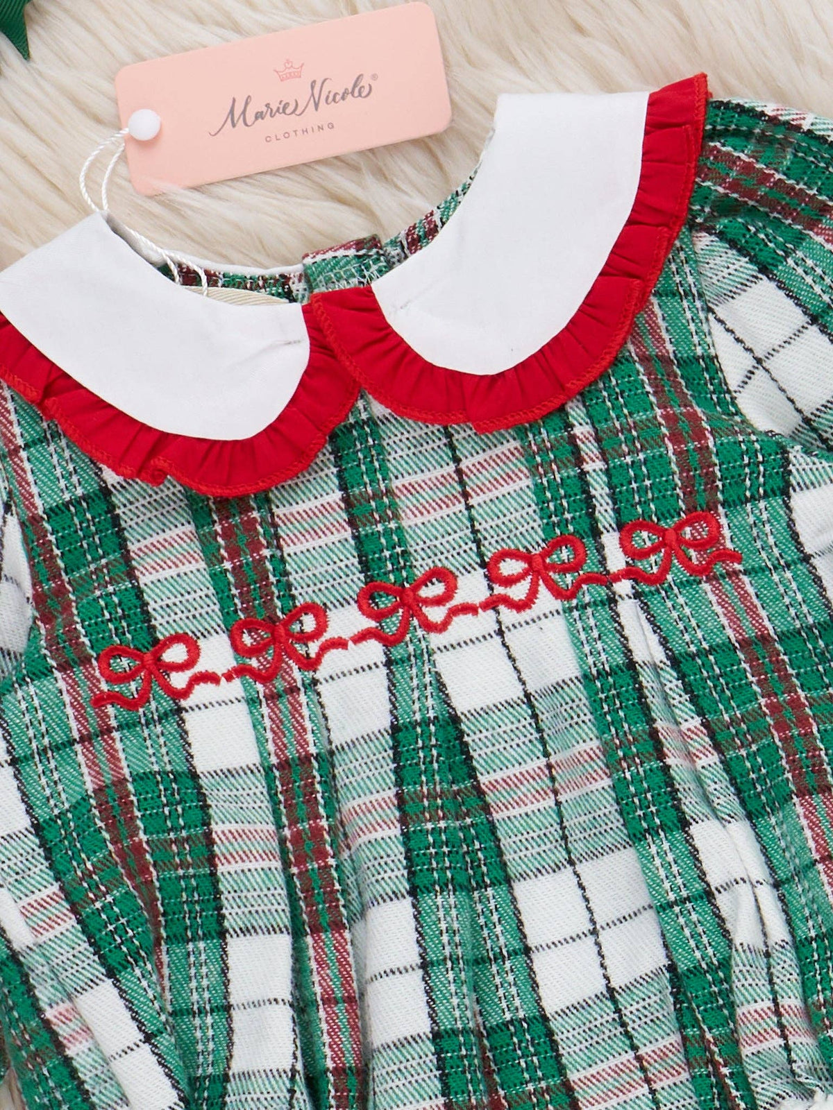 Christmas Bubble Outfit- Green/White