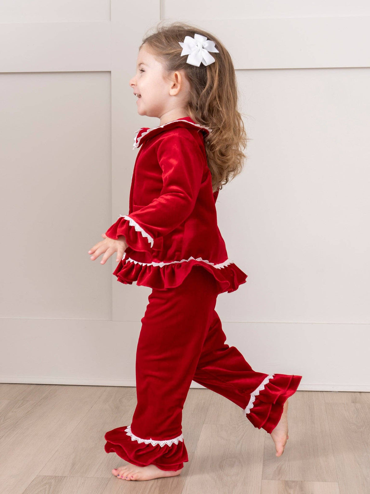 Christmas Boys & Girls Velvet Pajamas- Red