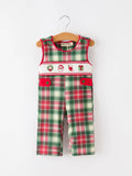 Christmas Plaid Smocked Holiday Jonjon- Red/Green