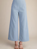 High Waist Wide Leg Pants- Powder Blue