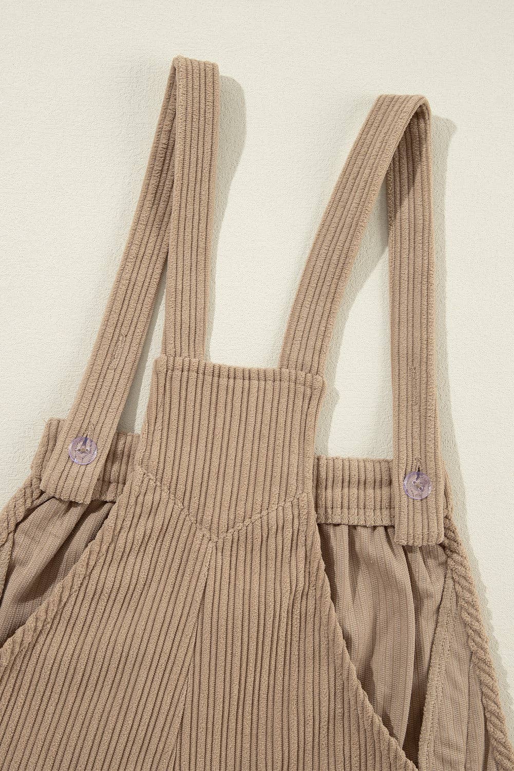 Corduroy Wide Leg Overall- Brown
