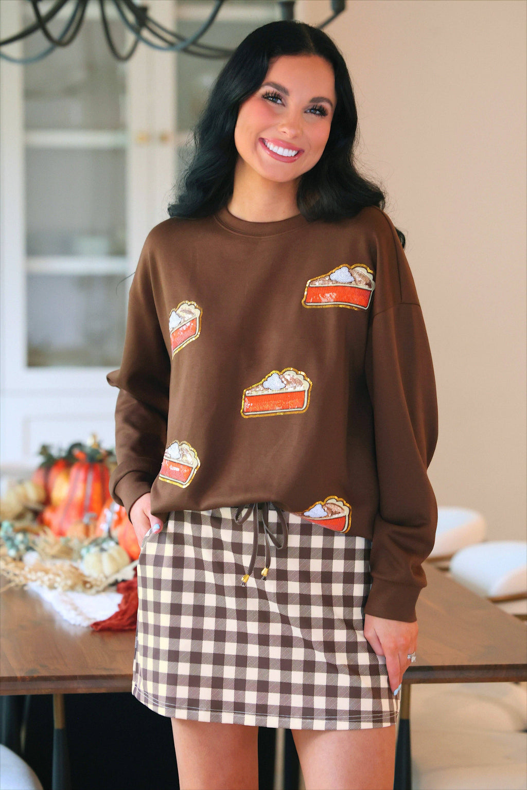 Sweet As Pumpkin Pie Luxe Pullover- Brown