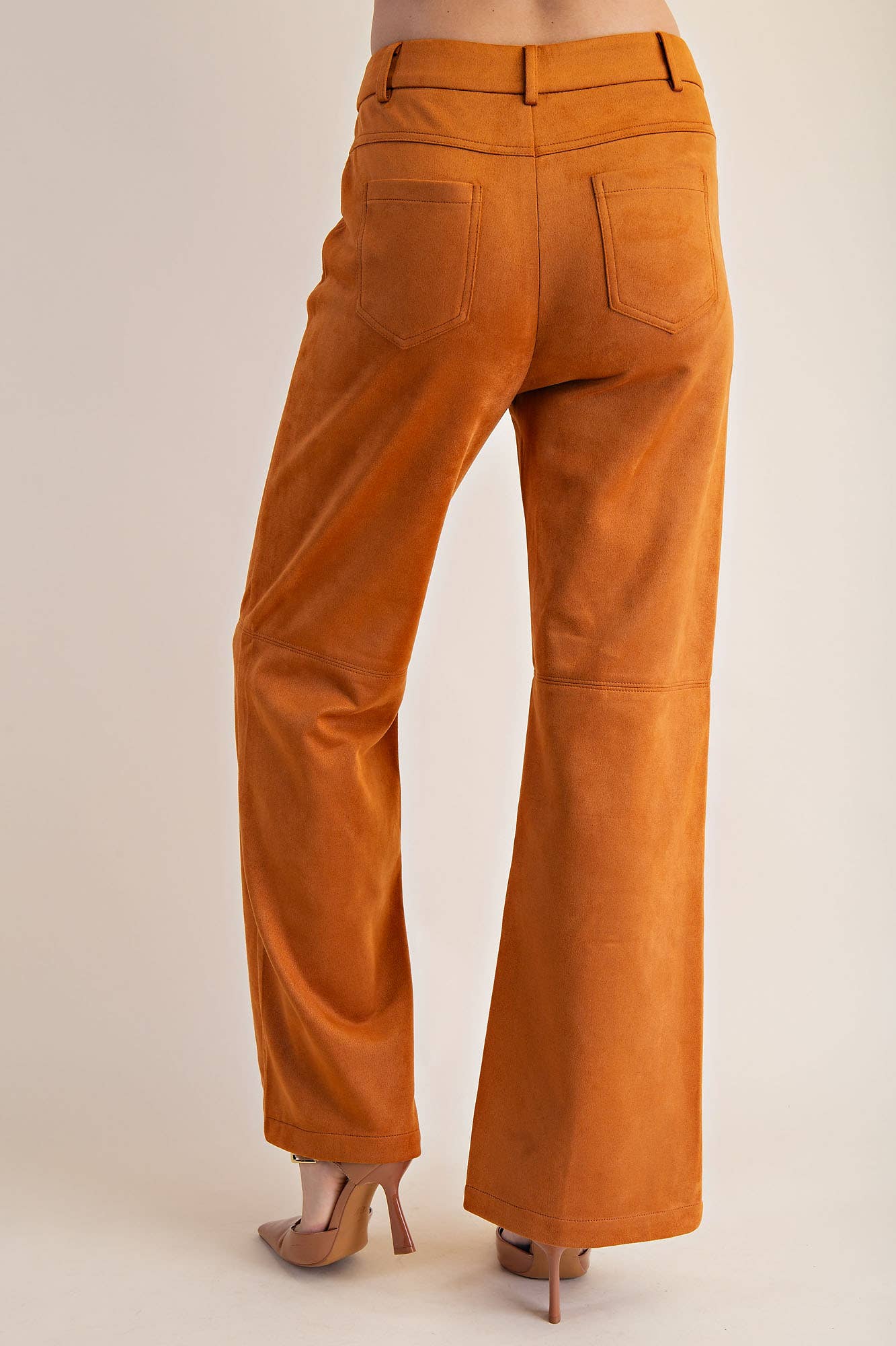 Straight Leg Suede Pants