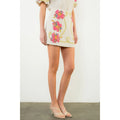 Embroidered Floral Mini Skirt
