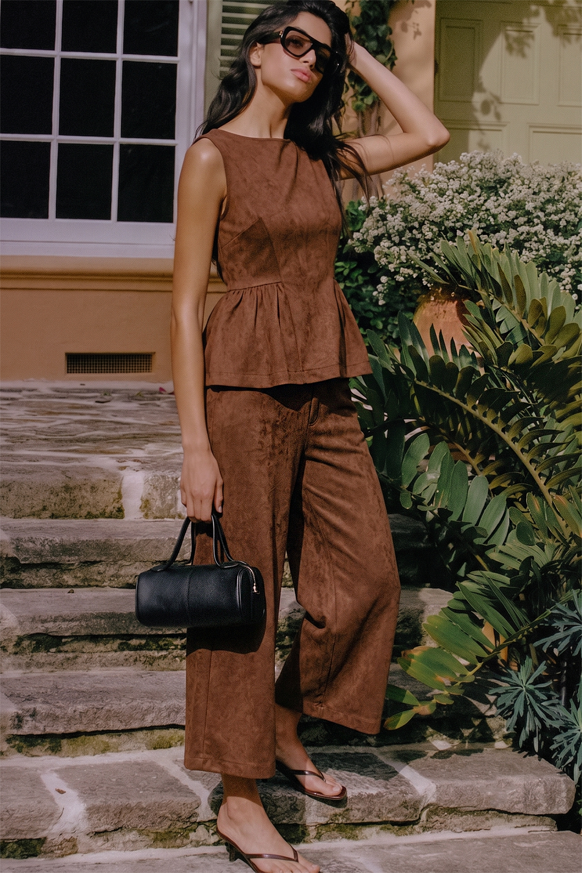 Round Neck Sleeveless Peplum Top