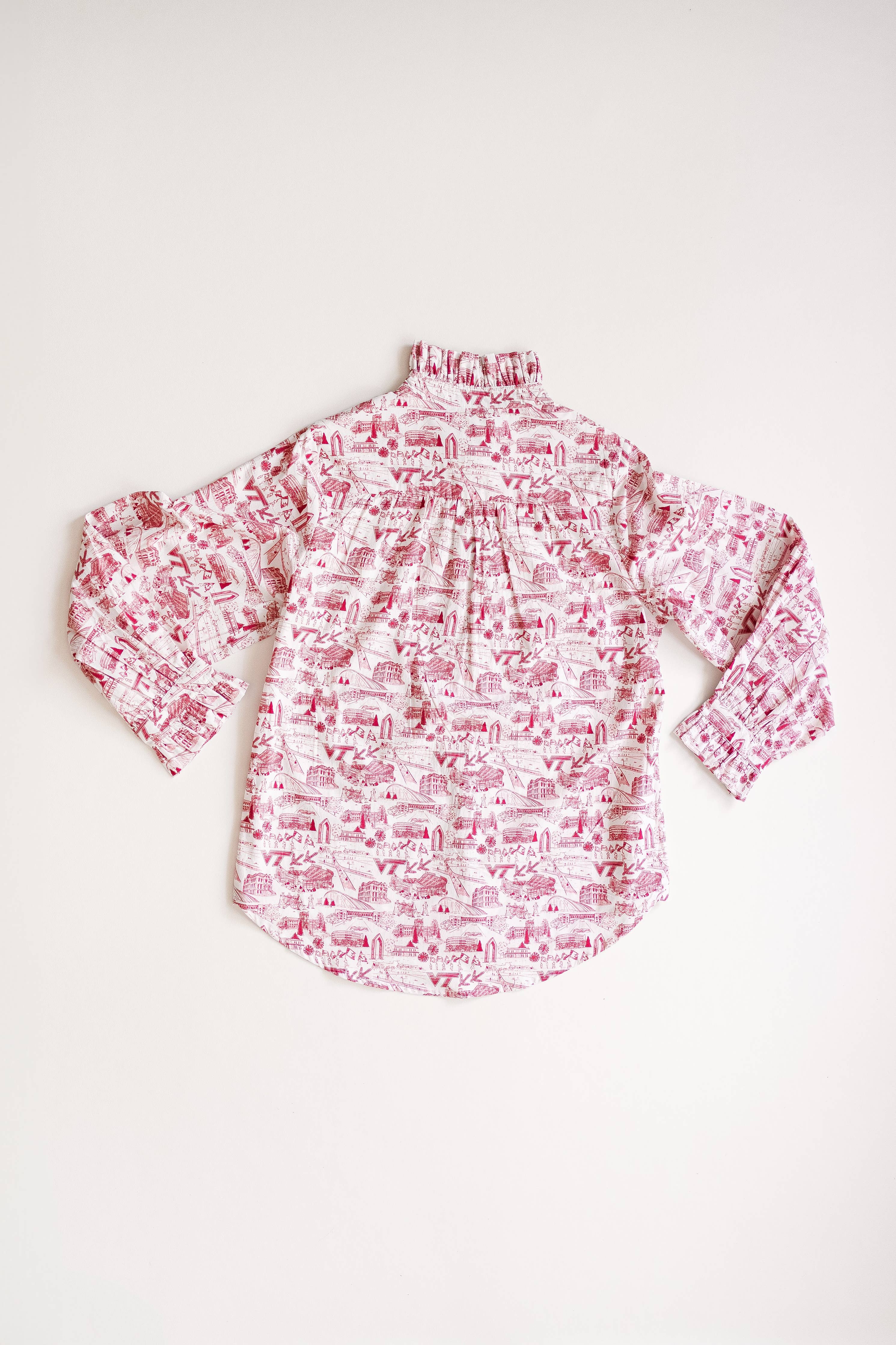 Virginia Tech LeGare Popover Top- Maroon/White