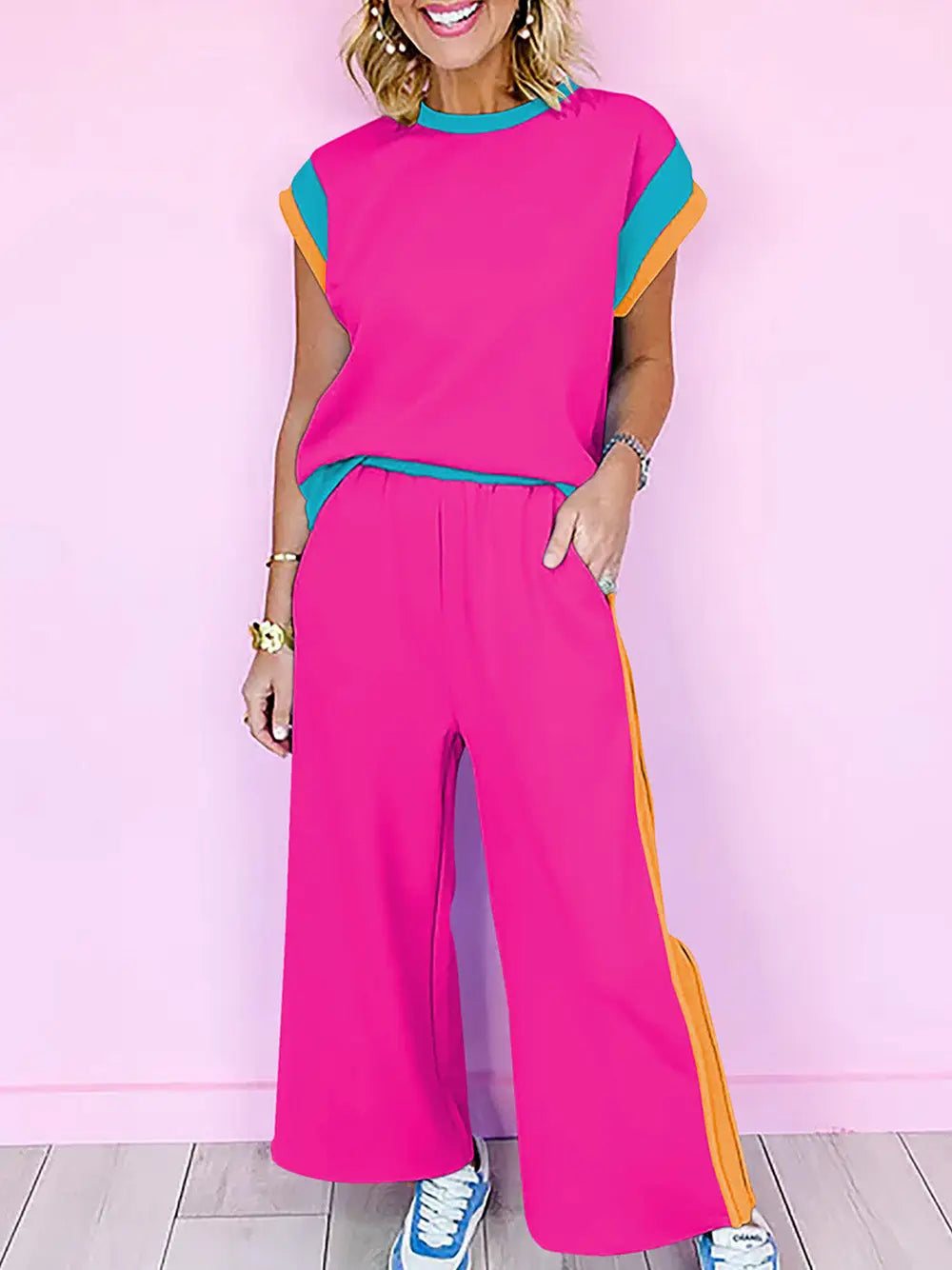 Multicolor Casual Two Piece Set