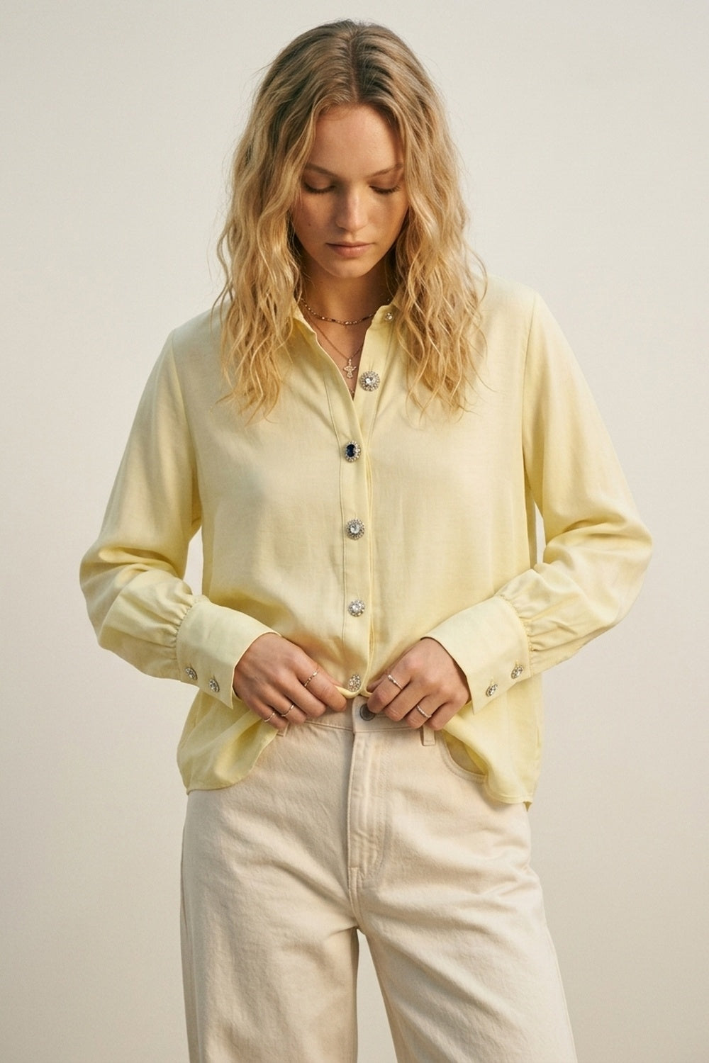 Button-Up Shirt- Yellow