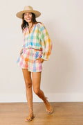 Rainbow Plaid Bermuda Short