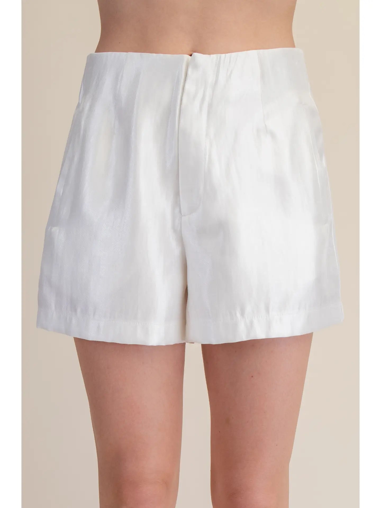 High Waist Glossy Fabric Shorts