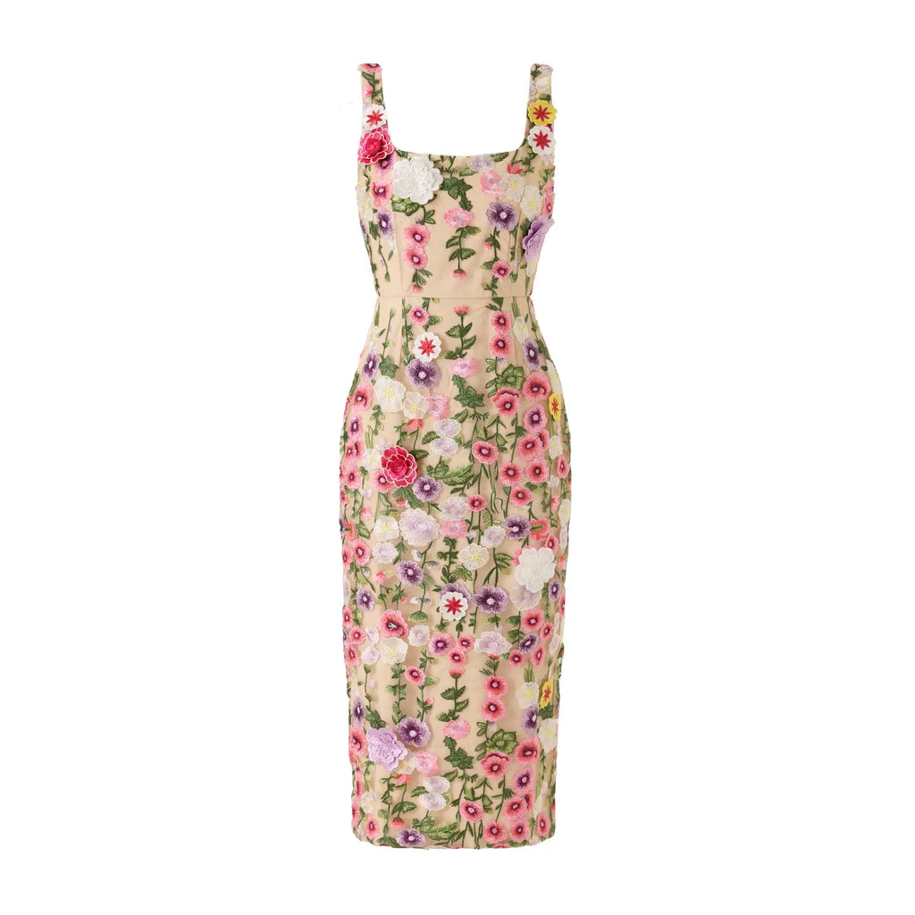 Floral Embroidered Midi Dress