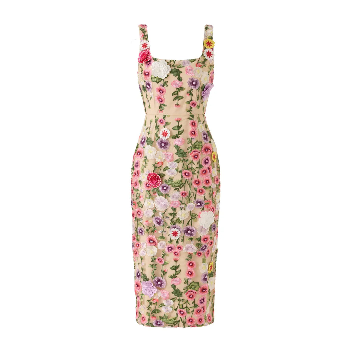 Floral Embroidered Midi Dress