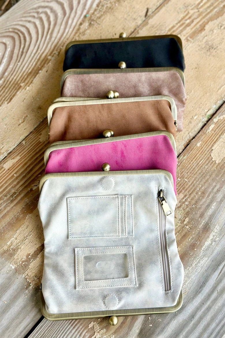 Karen Kiss Lock Clutch Bag