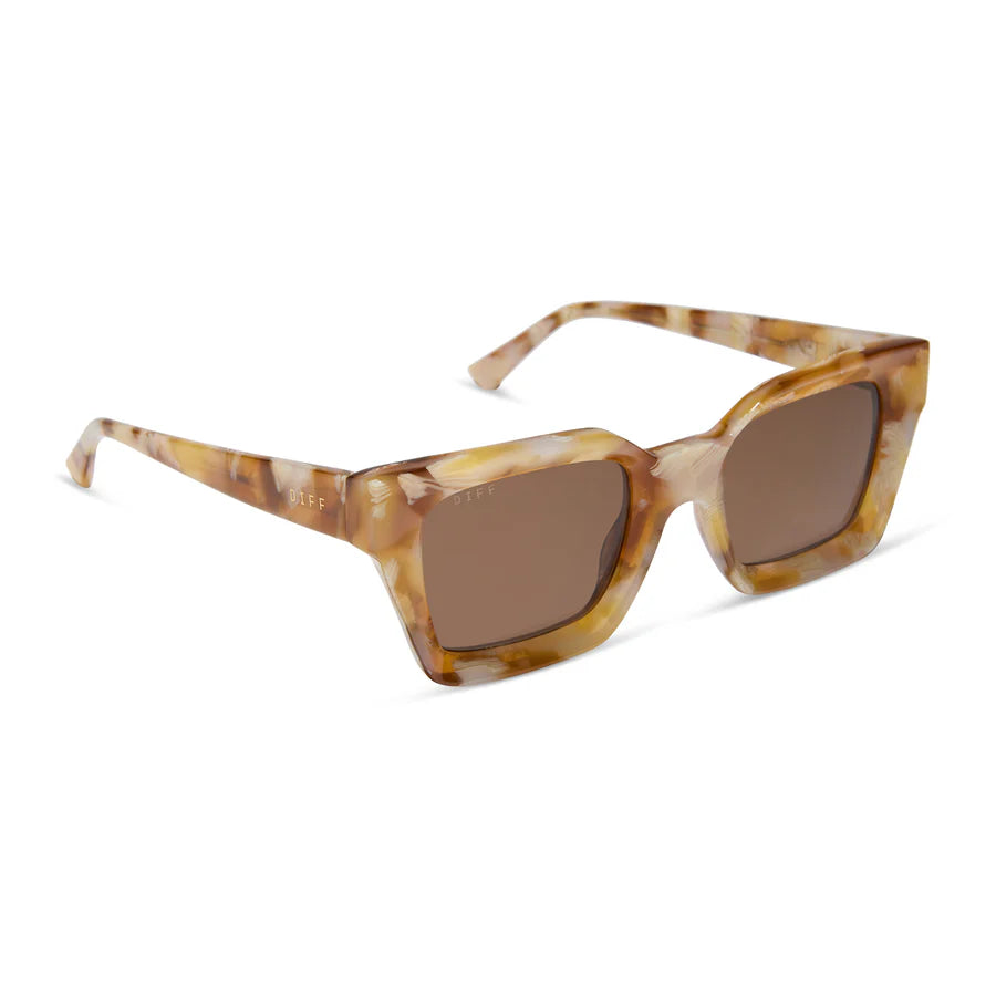 Greer Square Sunglasses- Gilded Tort + Brown
