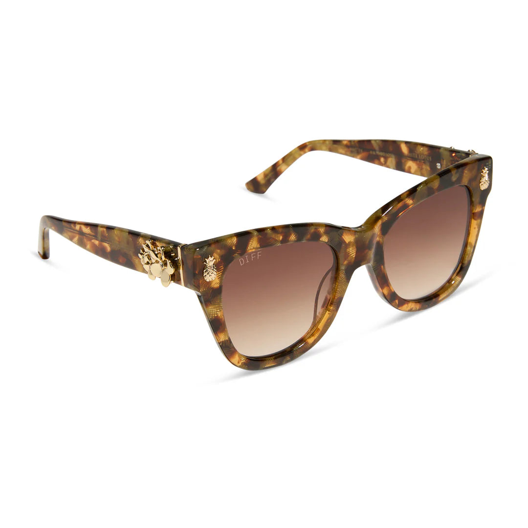 Hawaii Cateye Sunglasses- Coconut Palm Tortoise + Brown