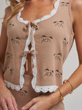 Rodeo Embroidered Sweater Vest- Taupe