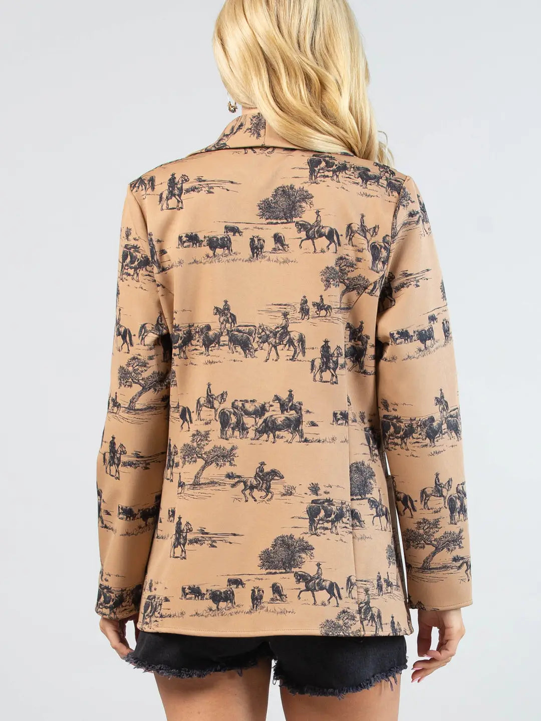 Wild West Print Woven Blazer