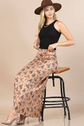 Western Bucking Horses Print Knit Maxi Skirt