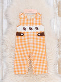 Football Gingham Johnny- Orange/White