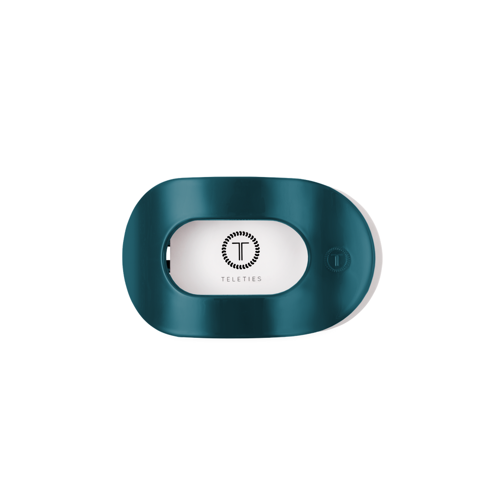Teal With It Small Flat Round Hair Clip
