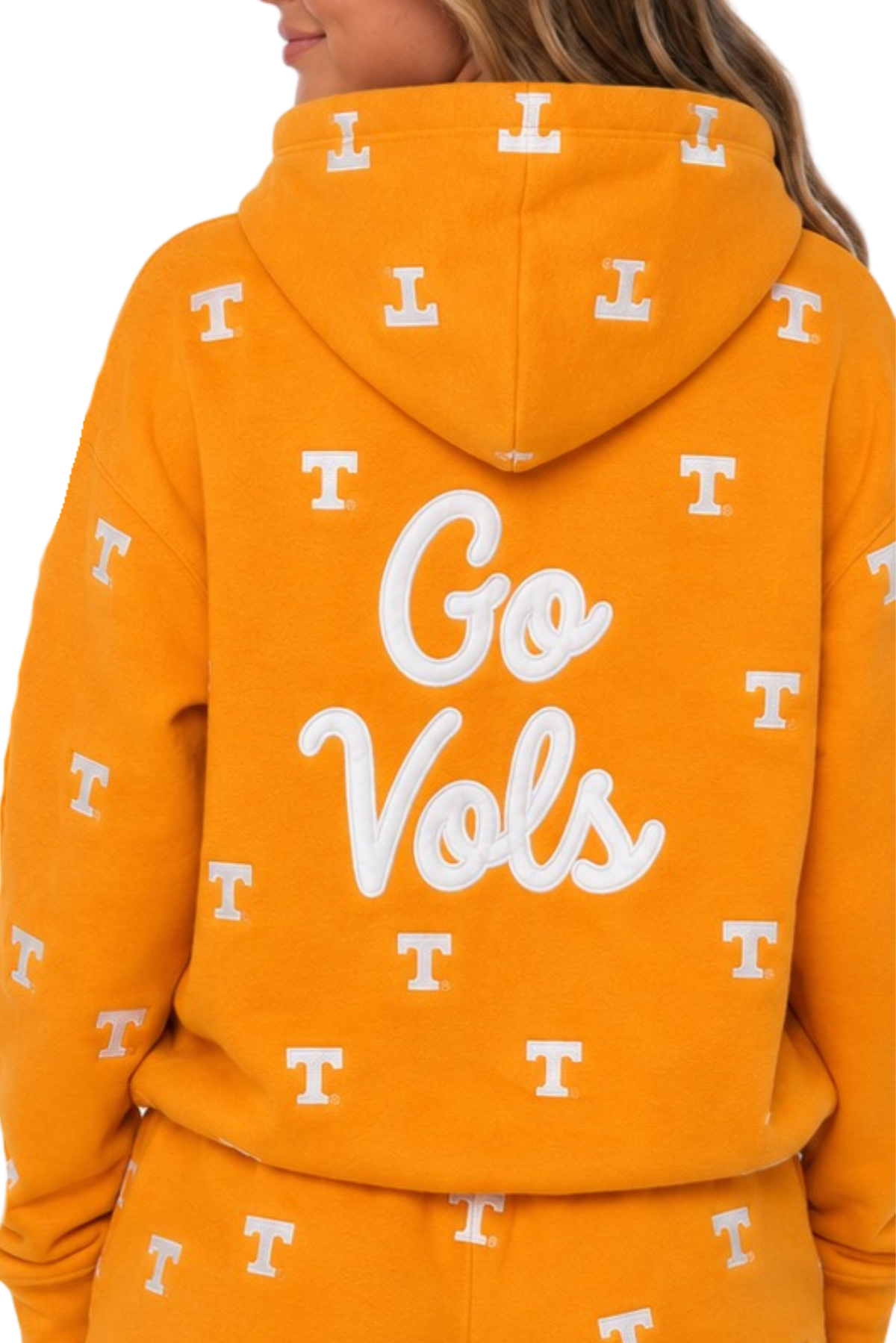 Tennessee Embroidered Fleece Hoodie- Orange