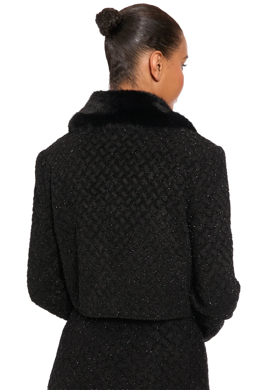 The Tresa Removable Fur Coat- Black