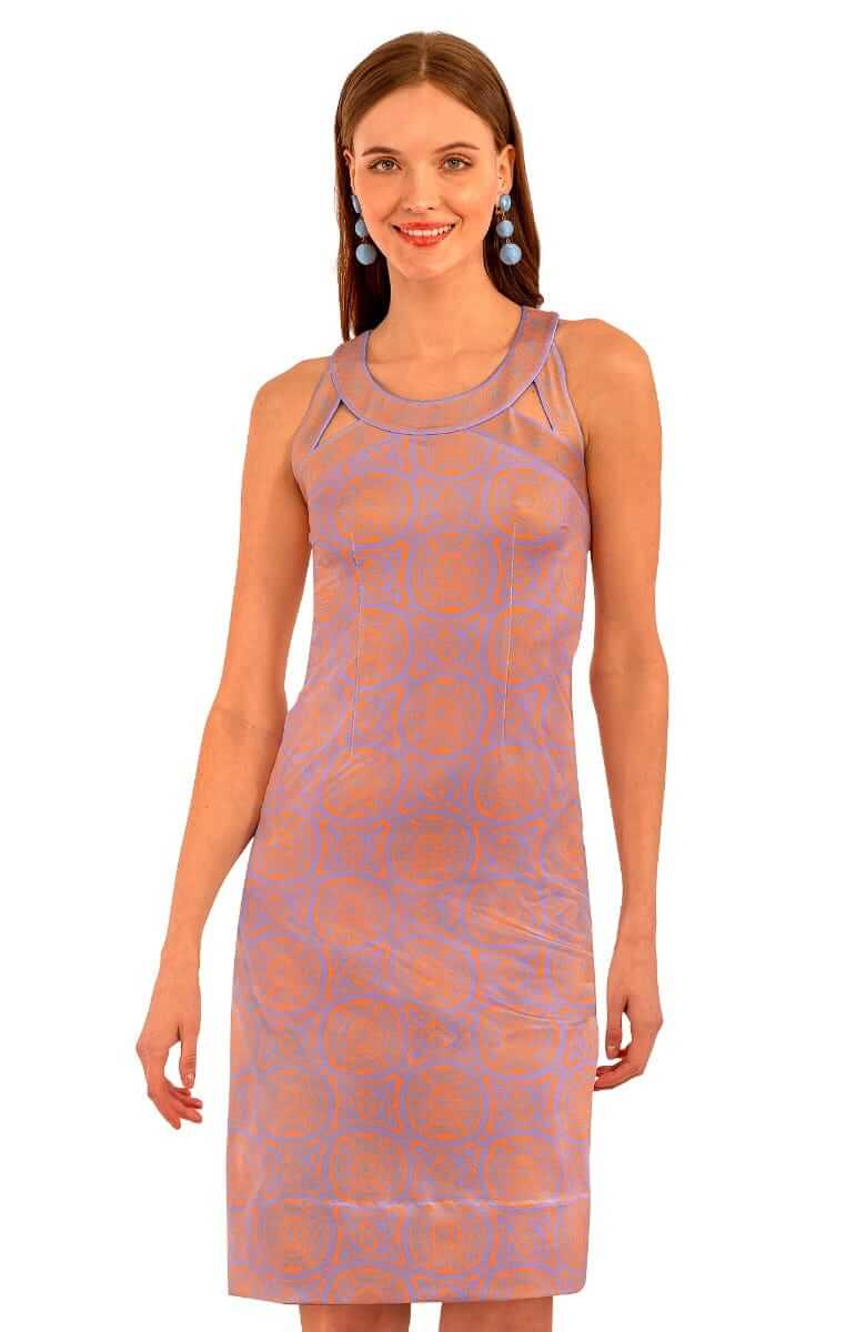 Isosceles Dress- Periwink/Orange