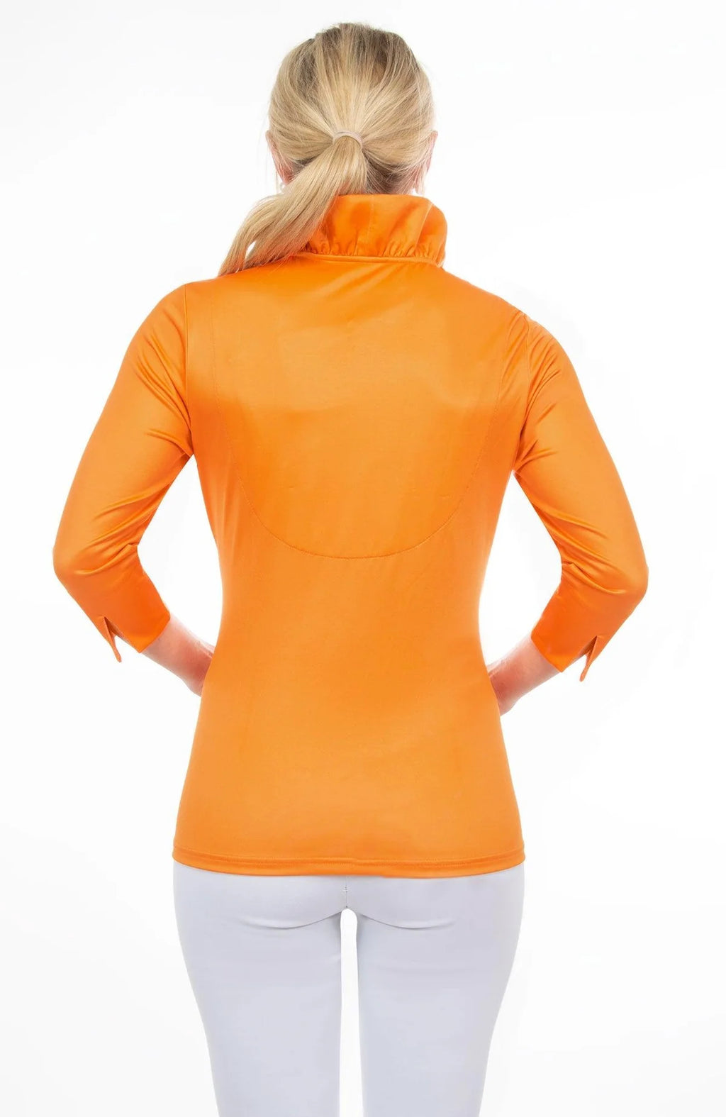 Jersey Ruffneck 3/4 Sleeve Top - Solid