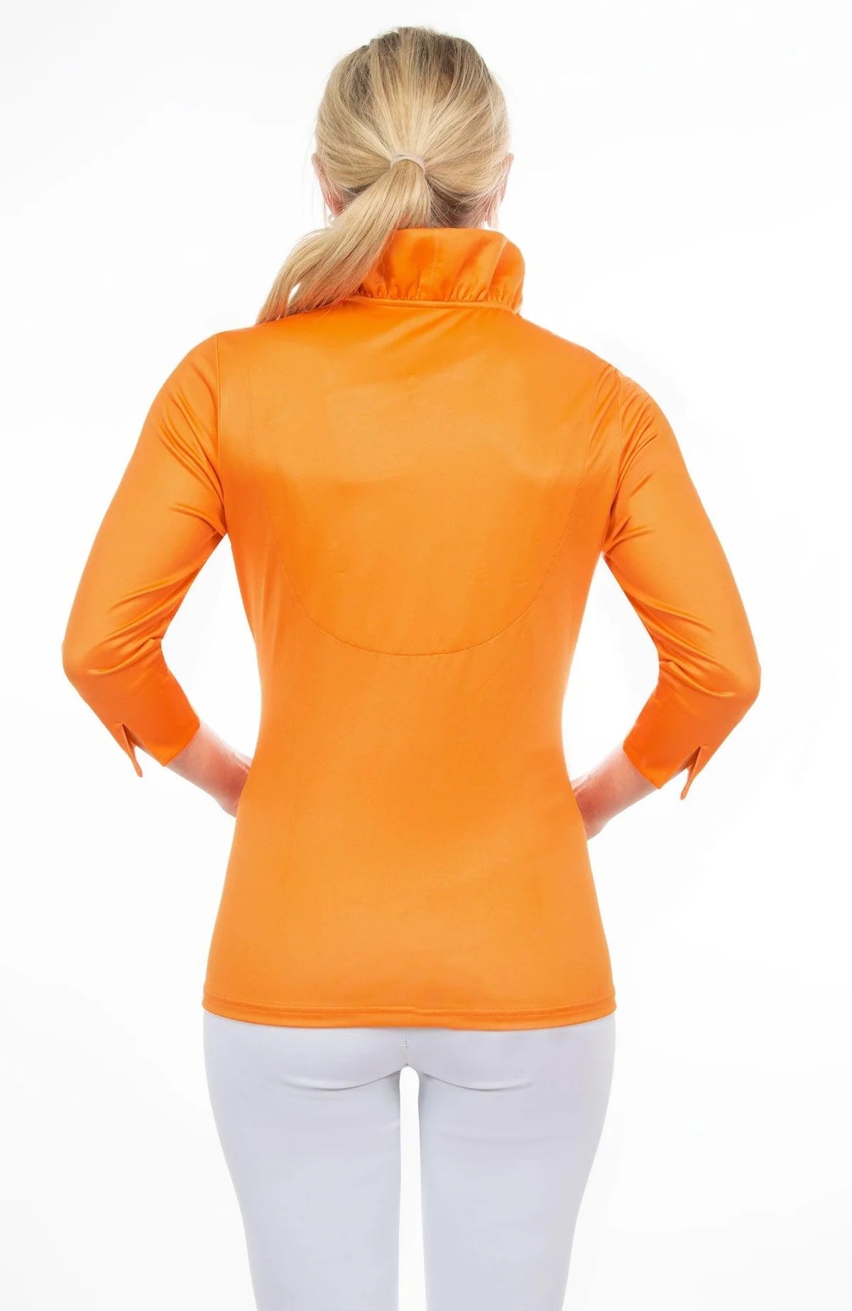 Jersey Ruffneck 3/4 Sleeve Top - Solid