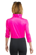Jersey Ruffneck 3/4 Sleeve Top- Pink