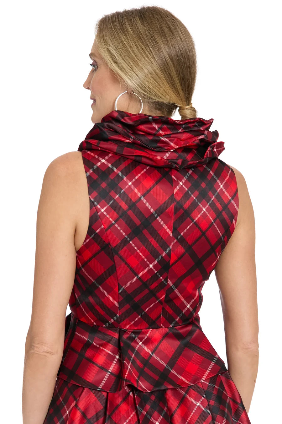 The Roosevelt Plaid Top- Red/Black