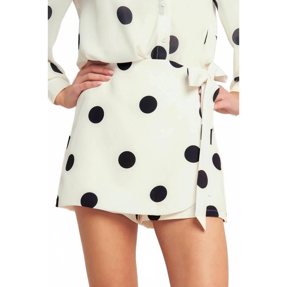 Polka Dot Tie Skort- Ivory/Black