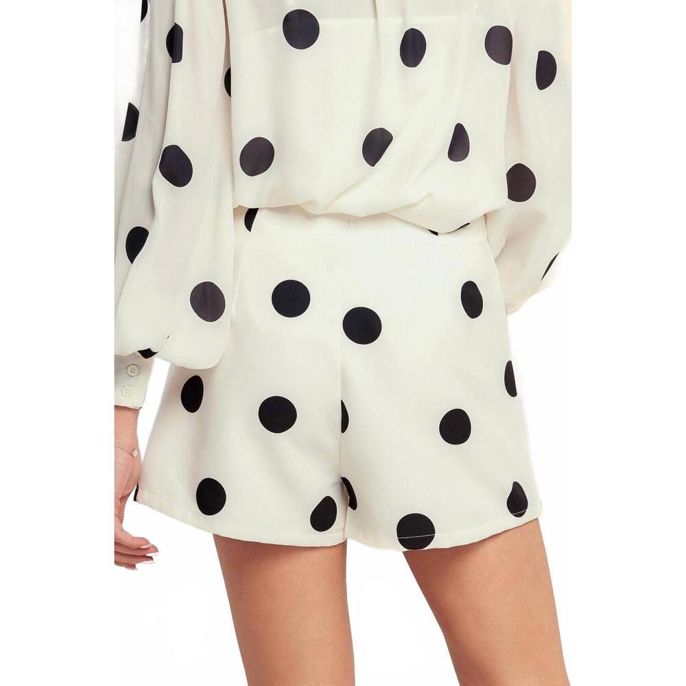 Polka Dot Tie Skort- Ivory/Black