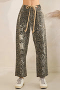 Washed Distressed Leopard Pants
