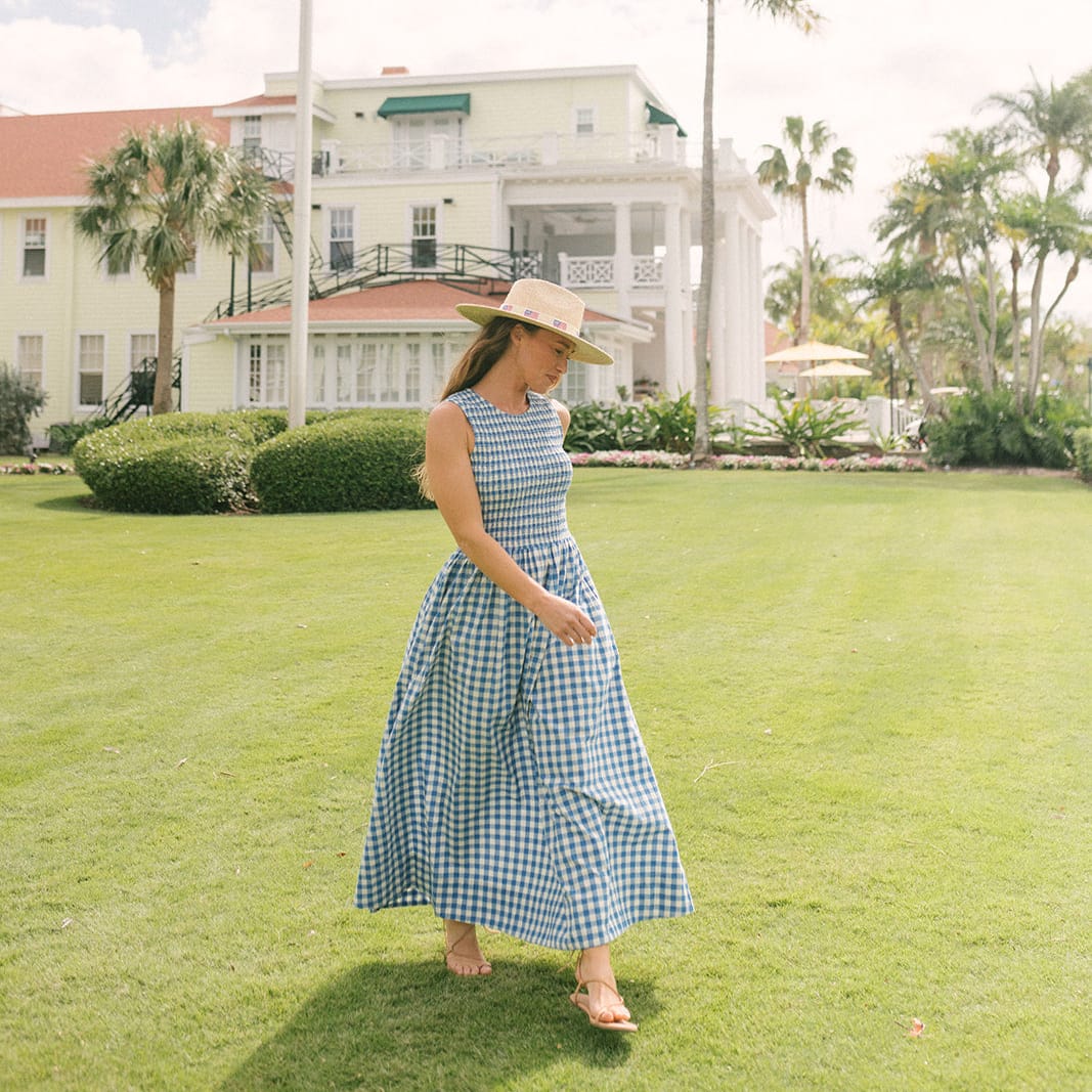 Blue Bay Gingham Marine Dress