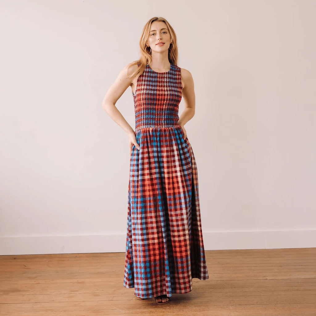 Cabernet Gingham Jane Dress