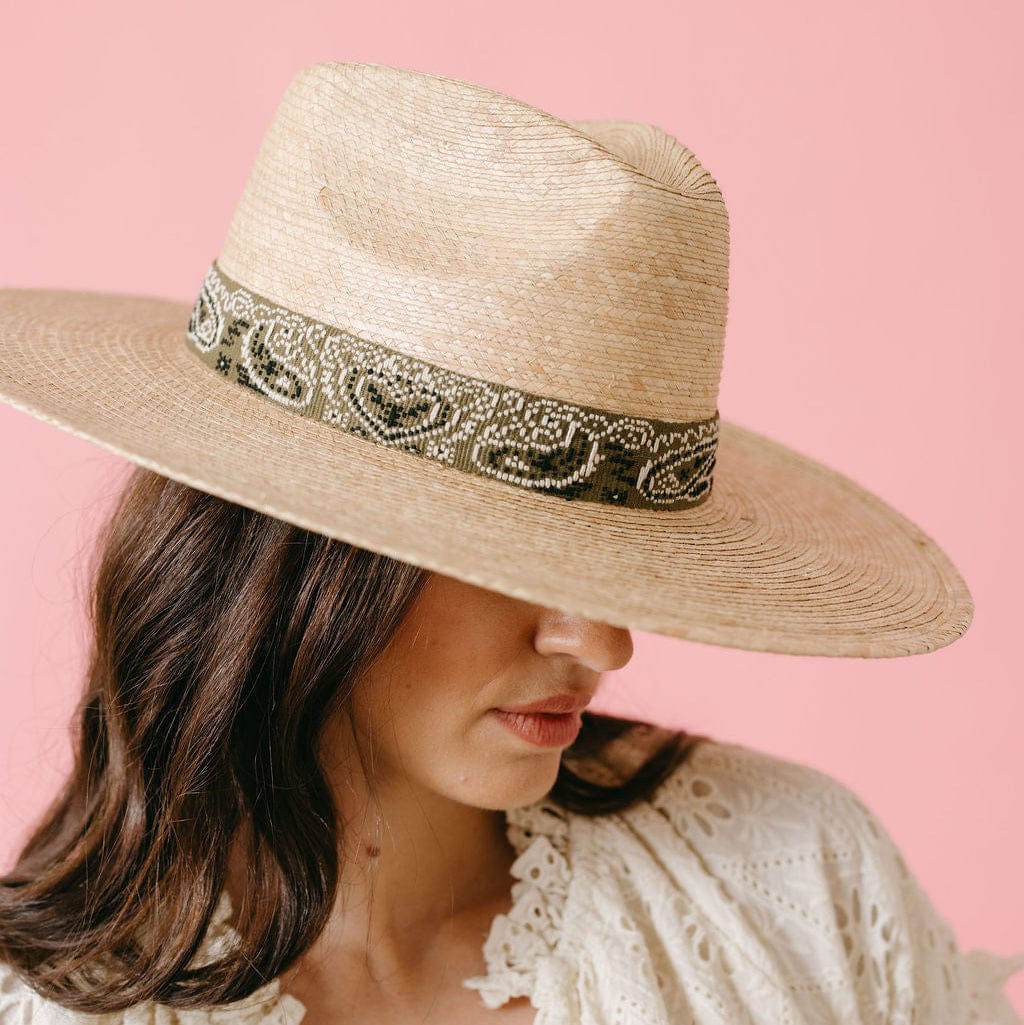 Olive Bandana Palm Hat- Green