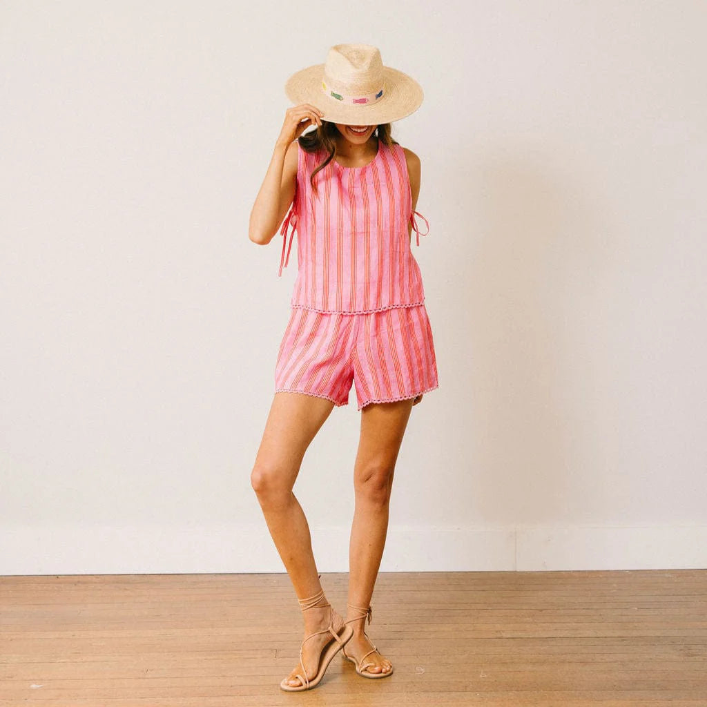 Orchid Pinstripe Coco Top- Pink