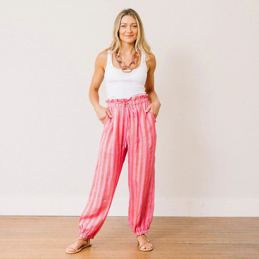 Orchid Pinstripe Savannah Pants- Pink