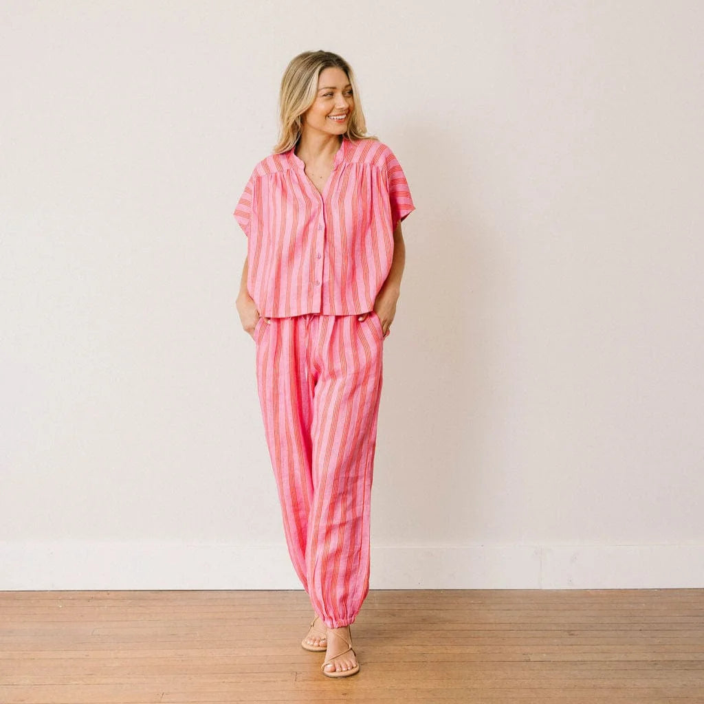 Orchid Pinstripe Savannah Pants- Pink