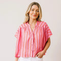 Orchid Pinstripe Savannah Top- Pink