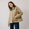 Painted Gingham Barn Jacket- Green