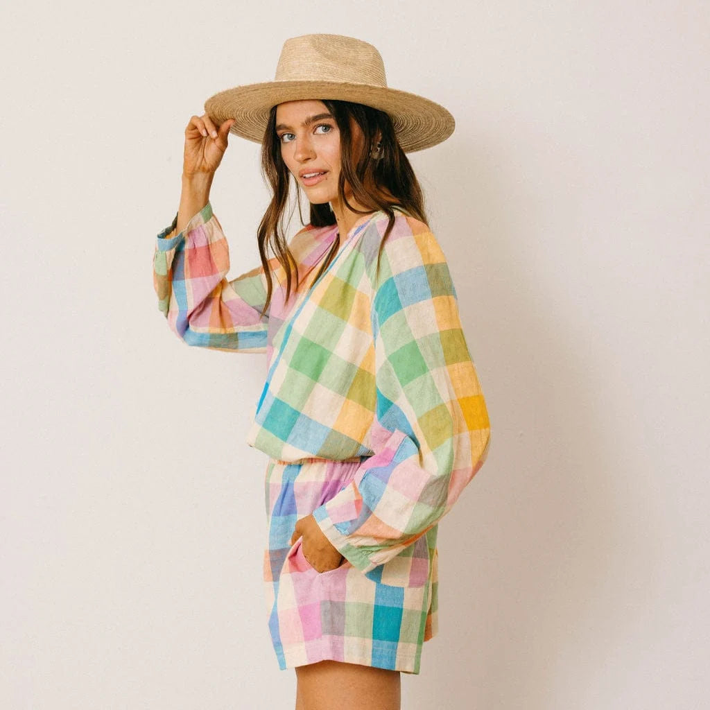 Rainbow Plaid Lucia Top