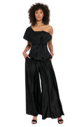 The Astor Pant in Restro Satin- Black